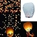 OSALADI 20PCS Fire Sky Lanterns Chinese Kongming Lantern Paper Sky Flying Wishing Lamp for Memorial Ceremonies Celebrations Weddings Graduation Oval Shaped White