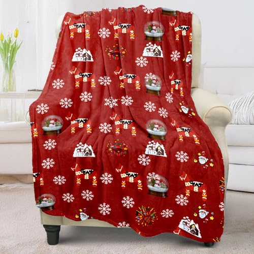 Cute Christmas Blanket and Throw for Adults/Women/Girls/Boys/Kids, Fuzzy Fleece Blanket 60"x80"