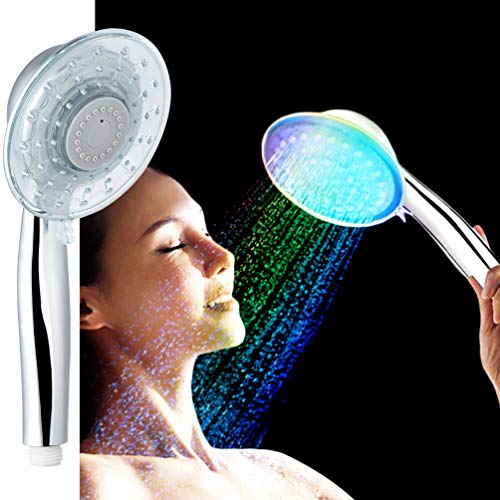 LEDGLE Handheld Shower Head Color Changing Shower Head, 2 Water Mode 7 Colors