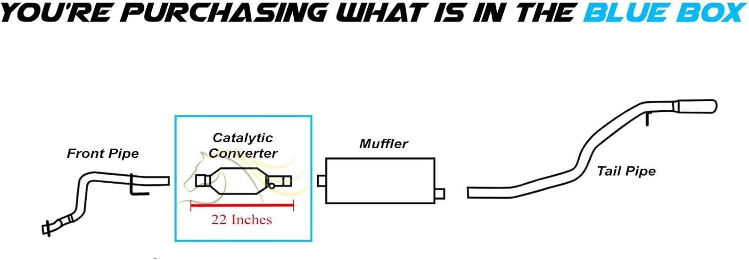 Northeastern Exhaust | Stainless Steel EPA-Approved Catalytic Compatible for Jeep Grand Cherokee 1996-1998 4.0L | 1996-1998 5.2L | 1998 5.9L | Free Clamps Included