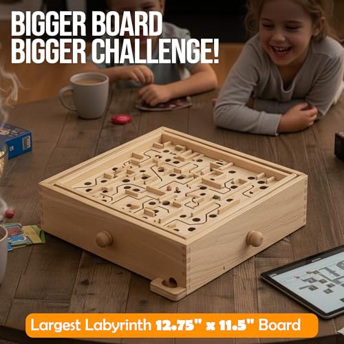 Wooden Labyrinth juego de mesa clásico de madera miniatura 4