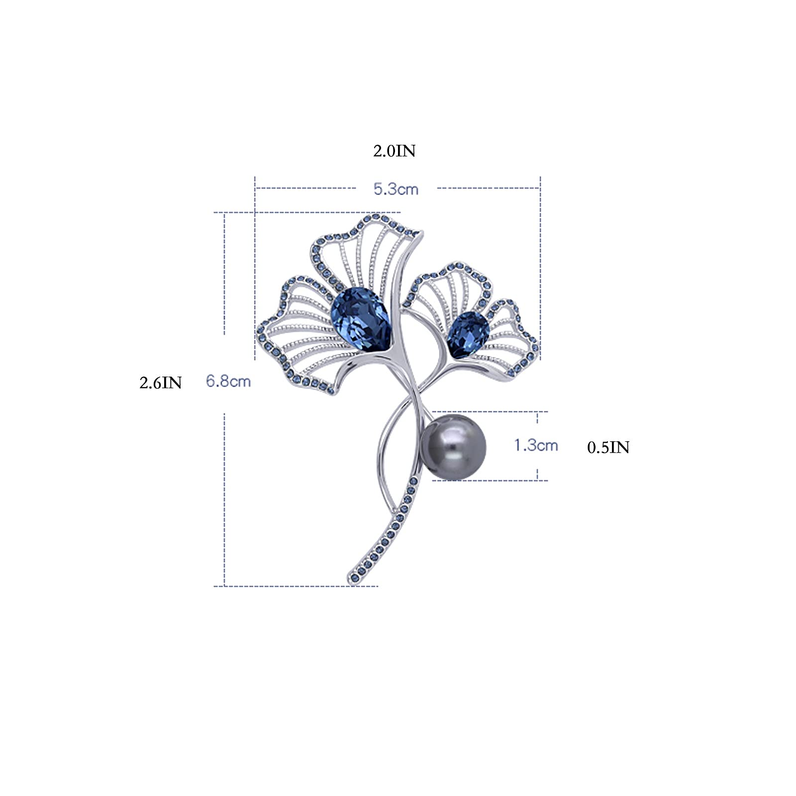 WXKAGF Broche de Mujer Broches de Perlas de Moda Broche de Cristal Elegante Accesorios de Cuello Blanco multifuncionales Pin de Solapa para Chaqueta, Bufanda, Vestido o chales Broches exquisitos
