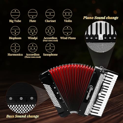 Rowadtim Accordion, 37 Keys 96 Bass Keyboard Accordion thumb #4