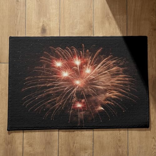 CEVAN Alfombra para Ducha Antideslizante Grande Alfombrilla Antideslizante para La Ducha Fuegos Artificiales Alfombra para La Puerta de Entrada Alfombrillas Baño 40x60cm