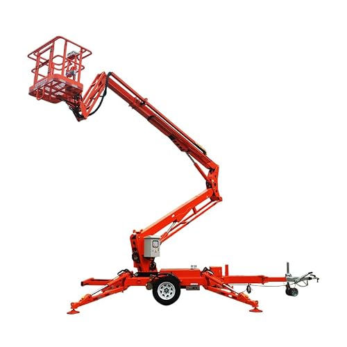 Towable Articulating Boom, 45ft Lift Height & 450lb Rating, Suitable for Billboard Repair, Building Facade Cleaning & Electrical Maintenance