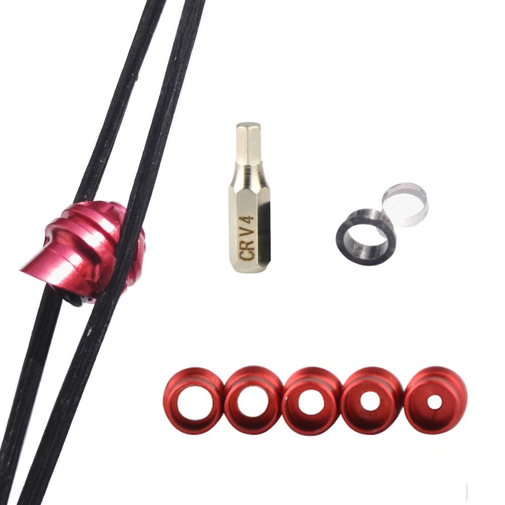 SHARROW Archery Hooded Peep Sight Aluminum Housing with Clarifier Lens and 5 Size Inner Cores Aperture Kit for Compound Bow (Red, 37°/ 8 times lens)