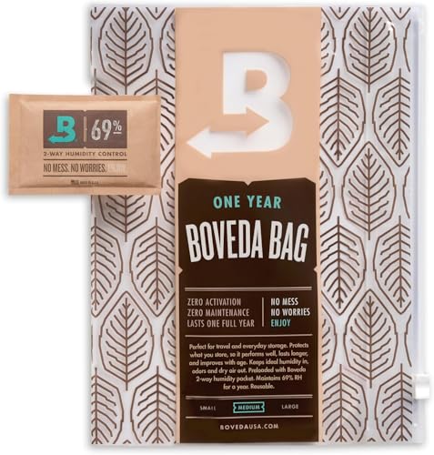 Boveda for Cigars | Medium Humidor Bag | Preloaded with 69% RH 2-Way Humidity Control | Cigar Storage for 10-15 Cigars | 1-Count
