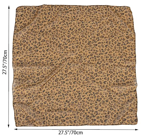 Lightweight Leopard Print Scarves for Women 27.5 × 27.5 inches Square Elegant Wrap Neck Scarf-Fashion Feeling Head Scarf3