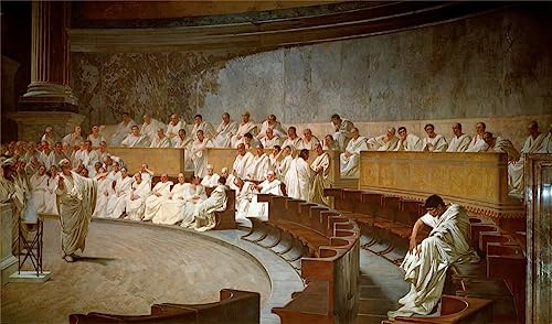 Poster Cicero accuse Catilina 50x70 toile anti-reflet pour mur vide sans cadre