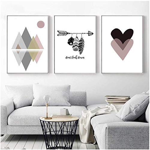 Peinture abstraite paysage amour plume 50x70cm sur toile de salon premium