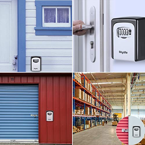 Key Lock Box, [Wall Mounted] Diyife Key Box, Waterproof Key Safe, Combination Lock Box, Outdoor Safe Box, Zinc Alloy Key Storage Box For Outside Fits Home Garage School Spare House Keys #TOP6