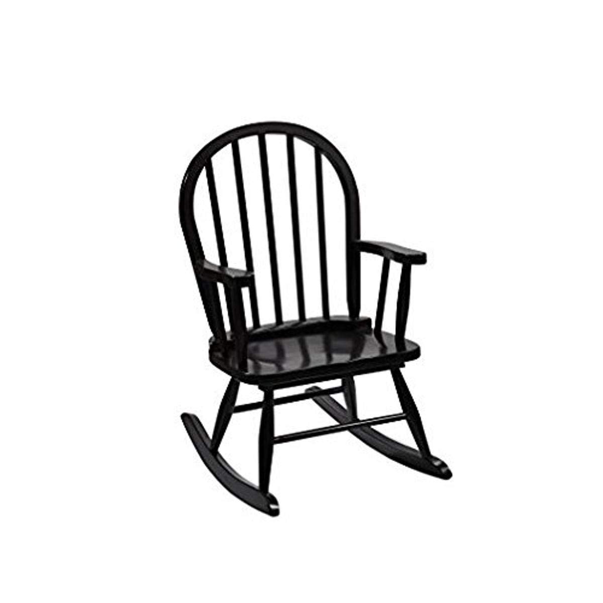 Gift Mark Childs Rocking Chairs - Windsor Kid's Rockers - Classic Hand-Made Wooden Seats for Boys and Girls - Childrens Furniture Rocker (Black)
