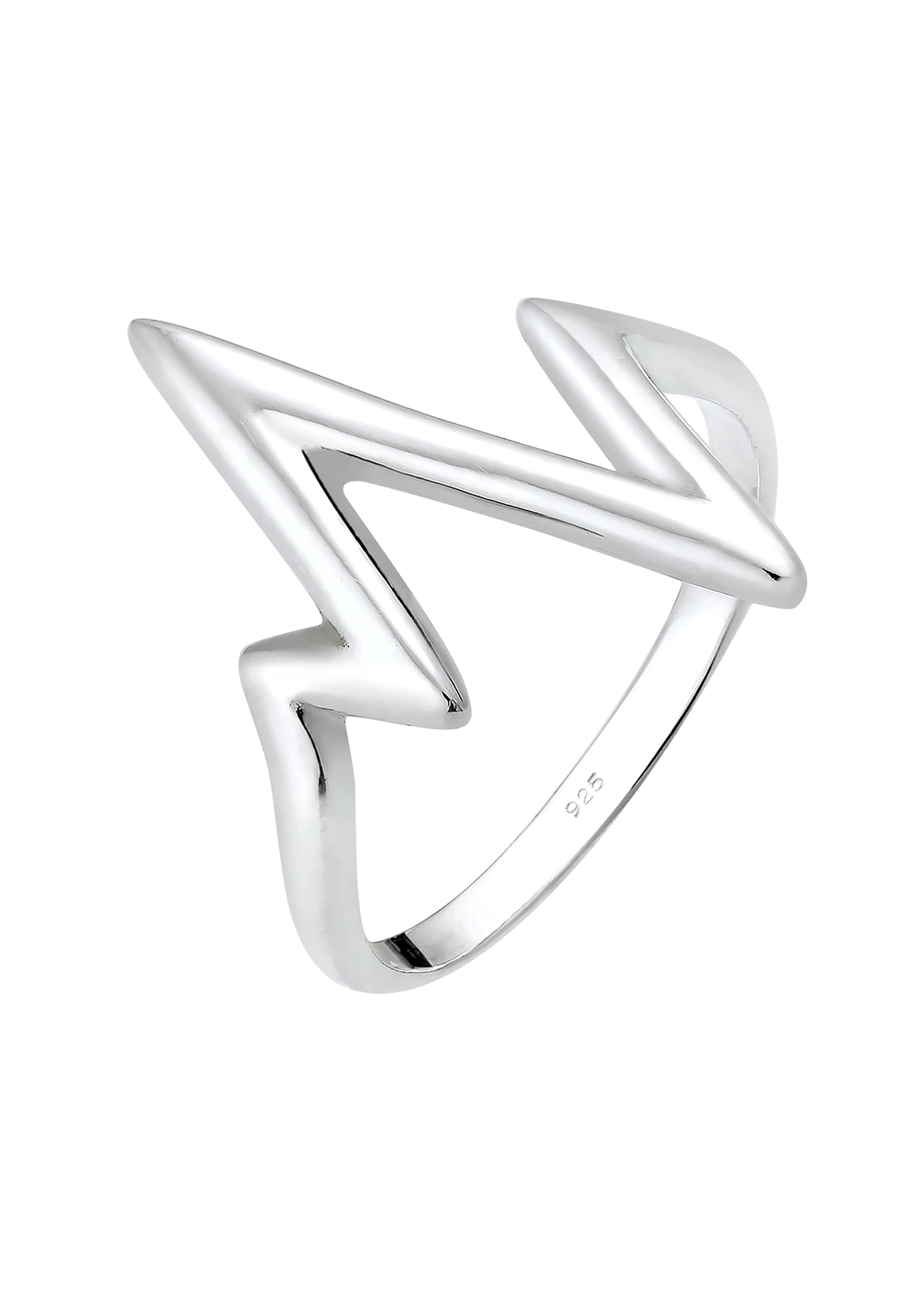 Elli Women's 925 Sterling Silver Zig Zag Ring, Size P