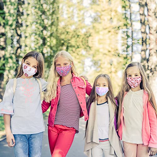 Tondiamo 9 Pieces Kids Girls Face Mask Adjustable Children Masks For Kids Reusable Washable Masks Cloth Face Covering With Ear Loops (Lovely Style) #TOP4