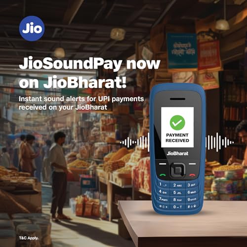 Image of JIO JioBharat V4 4G Keypad Phone with Safety Shield Feature, JioTV, JioHotstar, JioSaavn, JioPay (UPI & SoundPay), LED Torch, Digital Camera, 1000mAh Battery | Blue | Locked Network