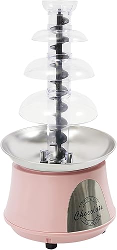 Miniatura 5 de Máquina eléctrica de fuente de chocolate de 4 niveles, máquina de fuente de fondue de chocolate rosa de 180 W, fuente de chocolate para fiesta,
