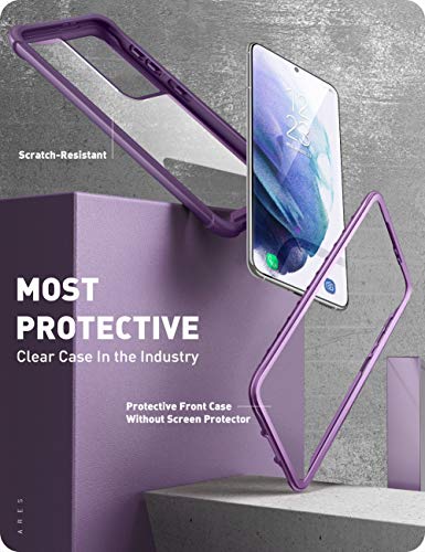 Image of i-Blason Ares Series Designed for Galaxy S21 Ultra 5G Case Cover (2021 Release), Rugged Clear Bumper Cover Case without Screen Protector (Purple)