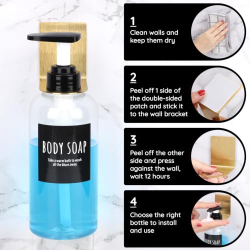 Image of Segbeauty 3pcs Non-Drilling Adhesive Bottle Dispenser Holder, Dia 1.3in