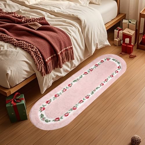 Tapete Ovalado Rosa Floral Ultra Suave miniatura 4