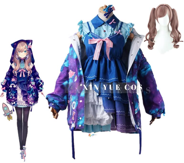 Amazon.co.jp: バーチャル YouTuber 鈴原るる コスプレ衣装+ウィッグ風