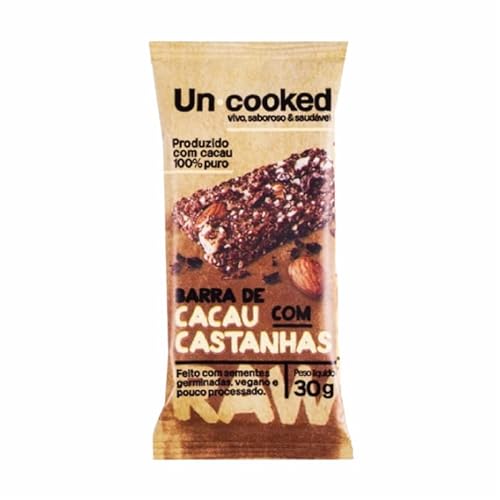 Kit 2X: Barra Cacau E Castanhas S/Glúten Vegano Uncooked 30g