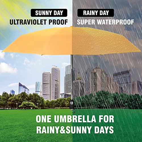 Yellow Umbrella Windproof Compact Umbrella Travel Umbrella Mini Umbrella Small Umbrella Travel Umbrella For Women Compact Small Umbrella For Backpack Umbrella Rain Umbrella Folding Umbrella Portable Umbrella Automatic Umbrella Mini Umbrella #TOP5