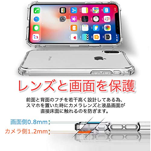BENEFIQ iPhone XSMax 用 ケース クリア 耐衝撃 米軍MIL規格取得 透明 アイフォン ソフト カバー ワイヤレス充電 iPhoneXSMax 用
