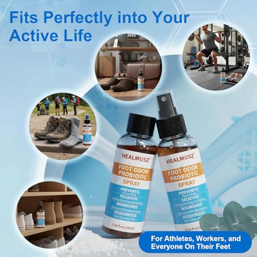 Image of Athletes Foot Spray 3Pcs, Jock Itch & Ringworm Treatment-Extra Strength Itch Relief Spray for Feet, Shoes, Socks-Odor Eliminator-Complete Course for Men, Women.