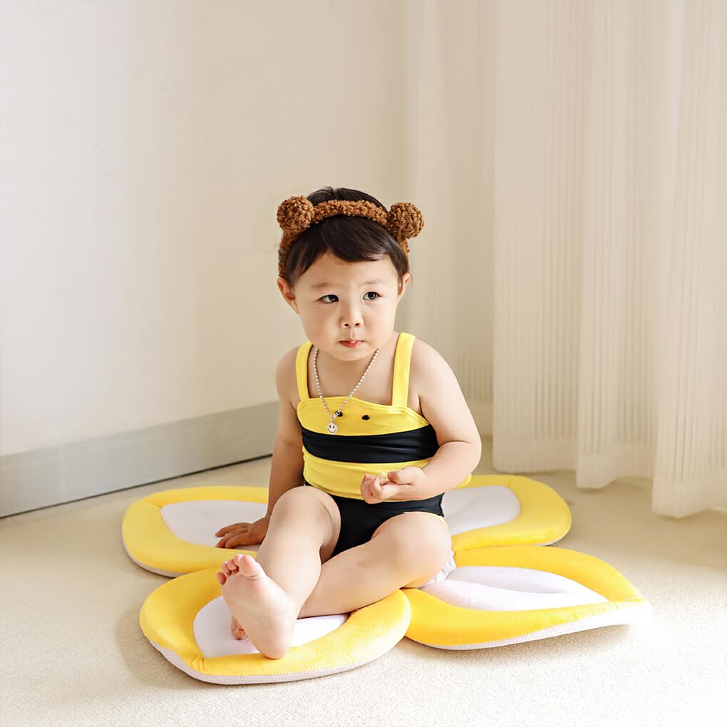 Fleur de Bain pour bébé Offre Une expérience de Bain sûre et relaxante Tissu siège de Bain pour bébé Tapis de siège en Maille Coussin de Baignoire, Côté Gris, 80cm