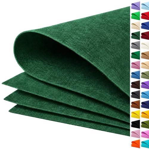 Image of Hunter Green Large Felt Fabric 36 inch x 36 inch (1 Square Yard), 1mm Stiff Felt Sheet, Nonwoven Fabric for Crafts, DIY Projects, Art, Sewing, Lining & Decorations