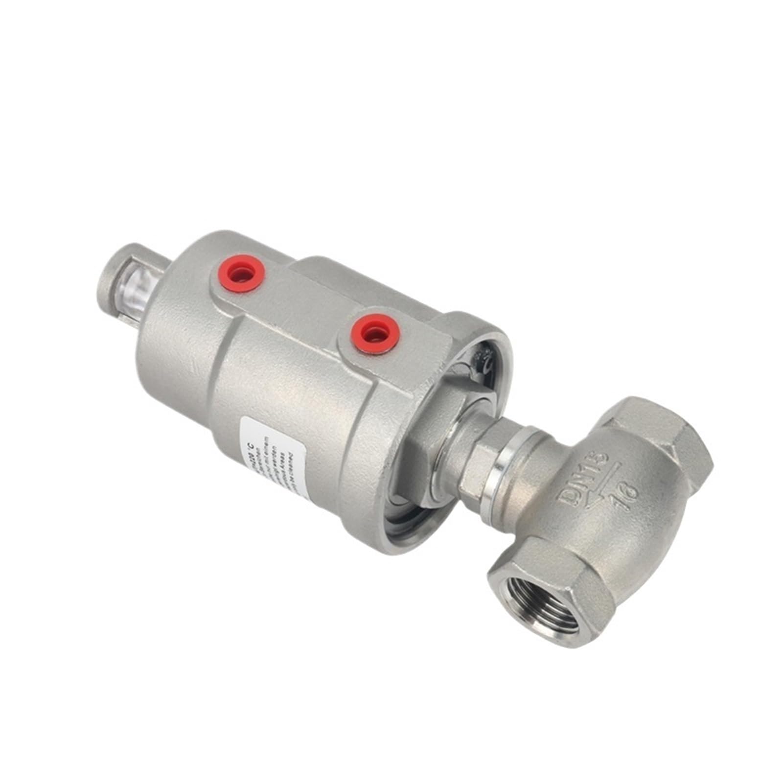 Vanne d'eau pneumatique 1/2 double effet acier inoxydable DN15 en T