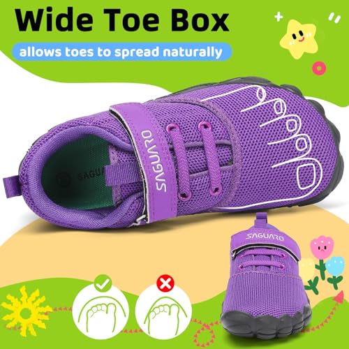 Chaussures minimalistes antidérapantes et légères SAGUARO pour enfants, tailles 24-36 - Pieds heureux dès le premier pas