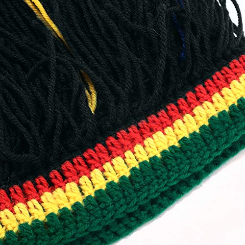 Funny Rasta Wig Beard Hats Knitted Jamaican Rasta Beanie Hat with Dreadlocks Christmas Halloween for Men Women4