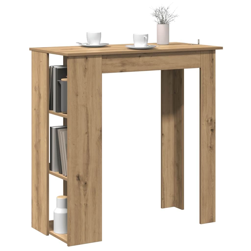 Fengshui Stół barowy z regałem dąb Artisan 102 x 50 x 103,5 cm materiał drewnopochodny