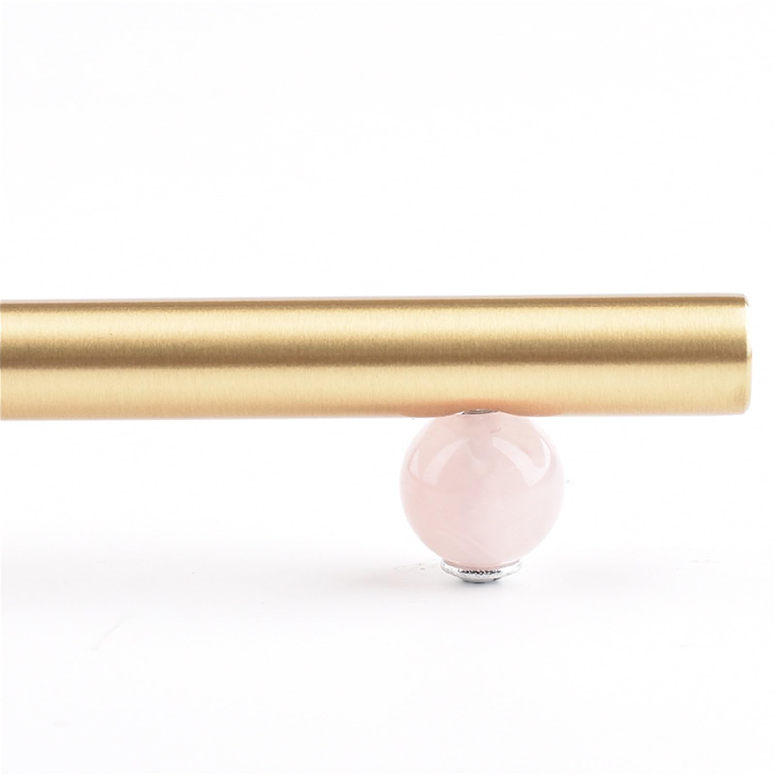 Ryqzhhy Pink Cabinet Handle Solid Brass Agate Stone Cabinet Handle Drawer Knobs Gold Lengthening Kitchen Closet Cupboard Hardware(,Hole To Hole 256Mm)