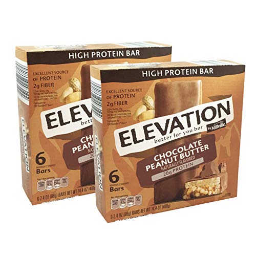 Millville Elevation Protein Bars Snack Endulgent Treat 1.4oz Bars 5g Protein (Chocolate Peanut Butter, 2 Pack (10 Bars))