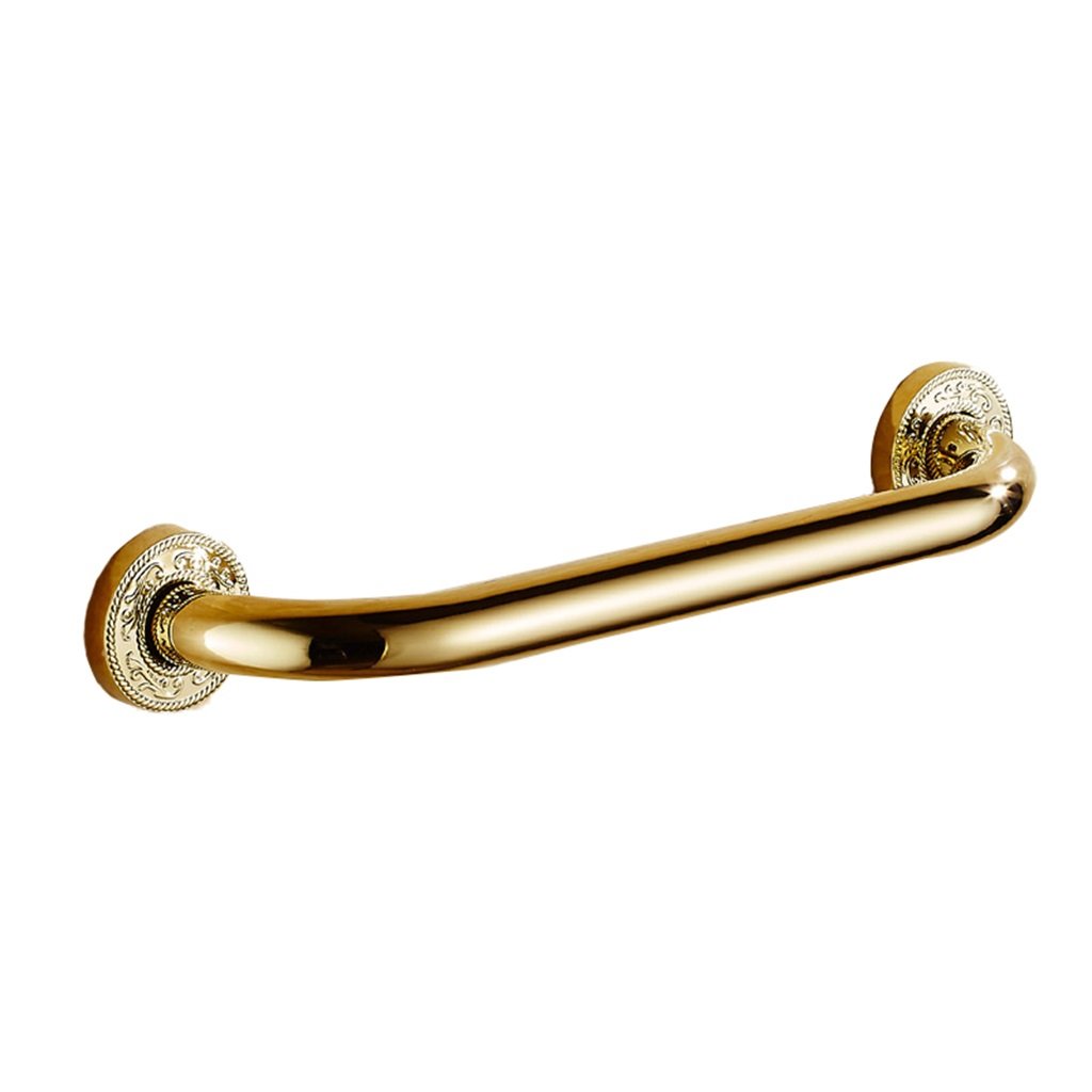 Barandilla de baño de Cobre Puro Dorado, Antideslizante, Segura para Personas Mayores, para baño, para Personas con discapacidad, para Ducha o baño, Dorada, 48 cm