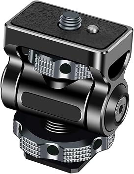 Metal Quick Release Bracket Monitor Holder Cold Shoe Expansion with 1/4 Screw Mount for DSLR Cameras