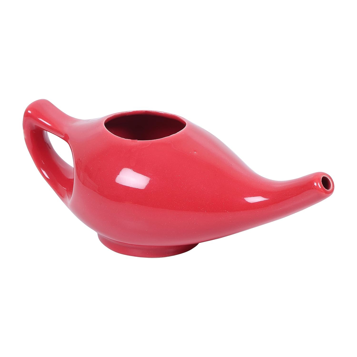 QIMACPLUS Leak-Proof Durable Ceramic Jal Neti Pot | Non-Metallic, Lead-Free, Microwave & Dishwasher Safe with Comfortable Grip | 1 PCS (Red - 220 ML)-image-41