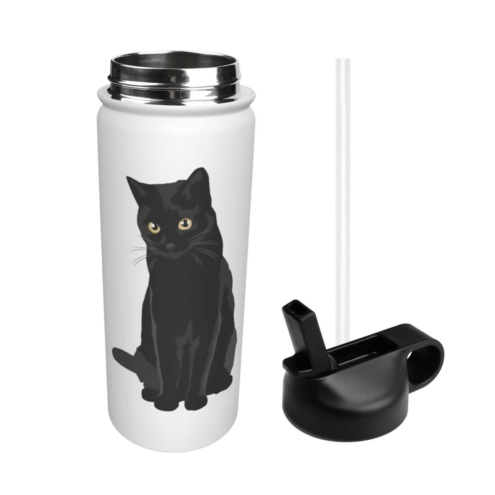 My Hair is Bad ボトル 黒 水筒 Amazon｜スポーツ水筒 黒猫 猫柄 ネコ ステンレスボトル