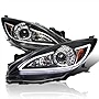 Spec-D Tuning LED Strip Projector Headlights Black Compatible with 2010-2013 Mazda 3 Left + Right Pair Headlamps Assembly