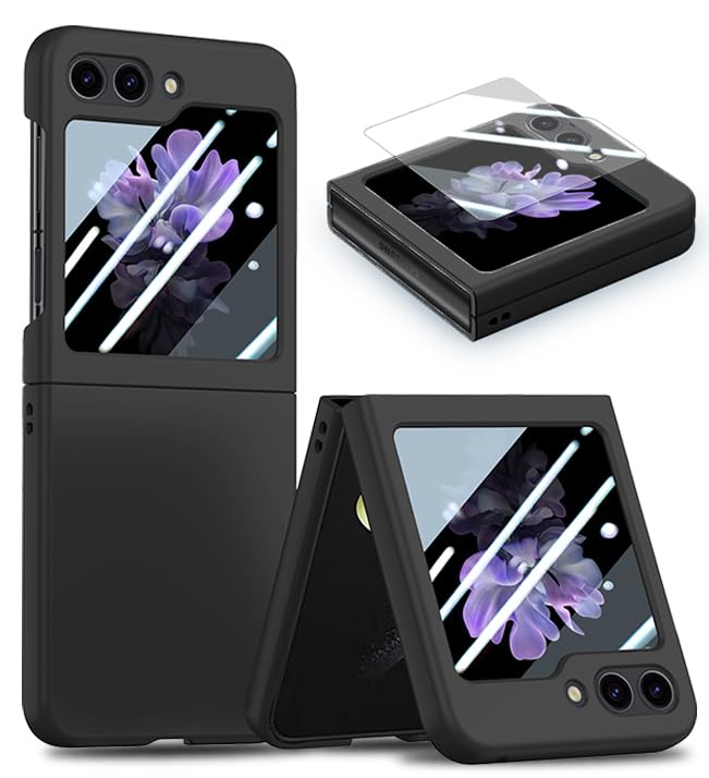 Galaxy Z Flip 6 Case Cover, Ultra-Thin Anti-Drop Shockproof Protective Phone Case Hard PC Hard Cover for Samsung Galaxy Z Flip6 5G (Black)