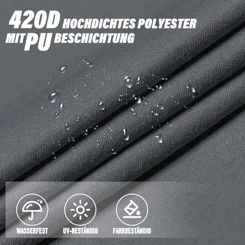 Toldo impermeable 2x3m rectangular gris con ojales para protección solar en terraza 4