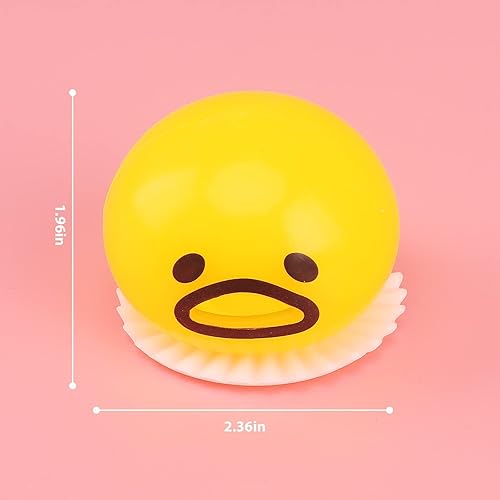 Miniatura 4 de Paquete de 4 unidades de yema de huevo perezosa redonda amarilla para chupar el vómito, yema de huevo para vómito, juguetes para aliviar el estrés