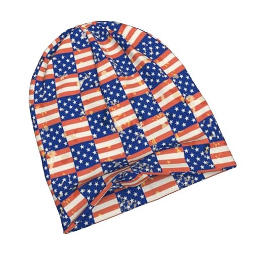 4th of July Beanie Chemo Hats for Women Men Patriotic Slouchy Cancer Headwear Stretchy Skull Cap Soft Knitted Hat Nightcap Chemo Gifts — view 2