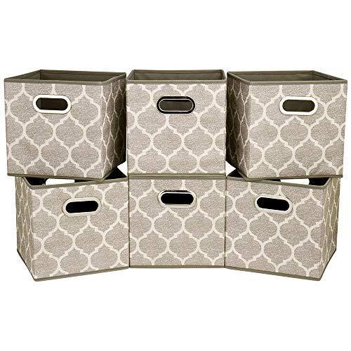 Decorative Storage Cubes 10.5 x10.5 x 11 Inch Brown Cuibcle Baskets LatticePattern Cloth Storage Cubes Bins Foldable Fabric Storage Boxes Inserts Cube Drawers for Organizer Closet,QY-SC08-6 -  Qianyang