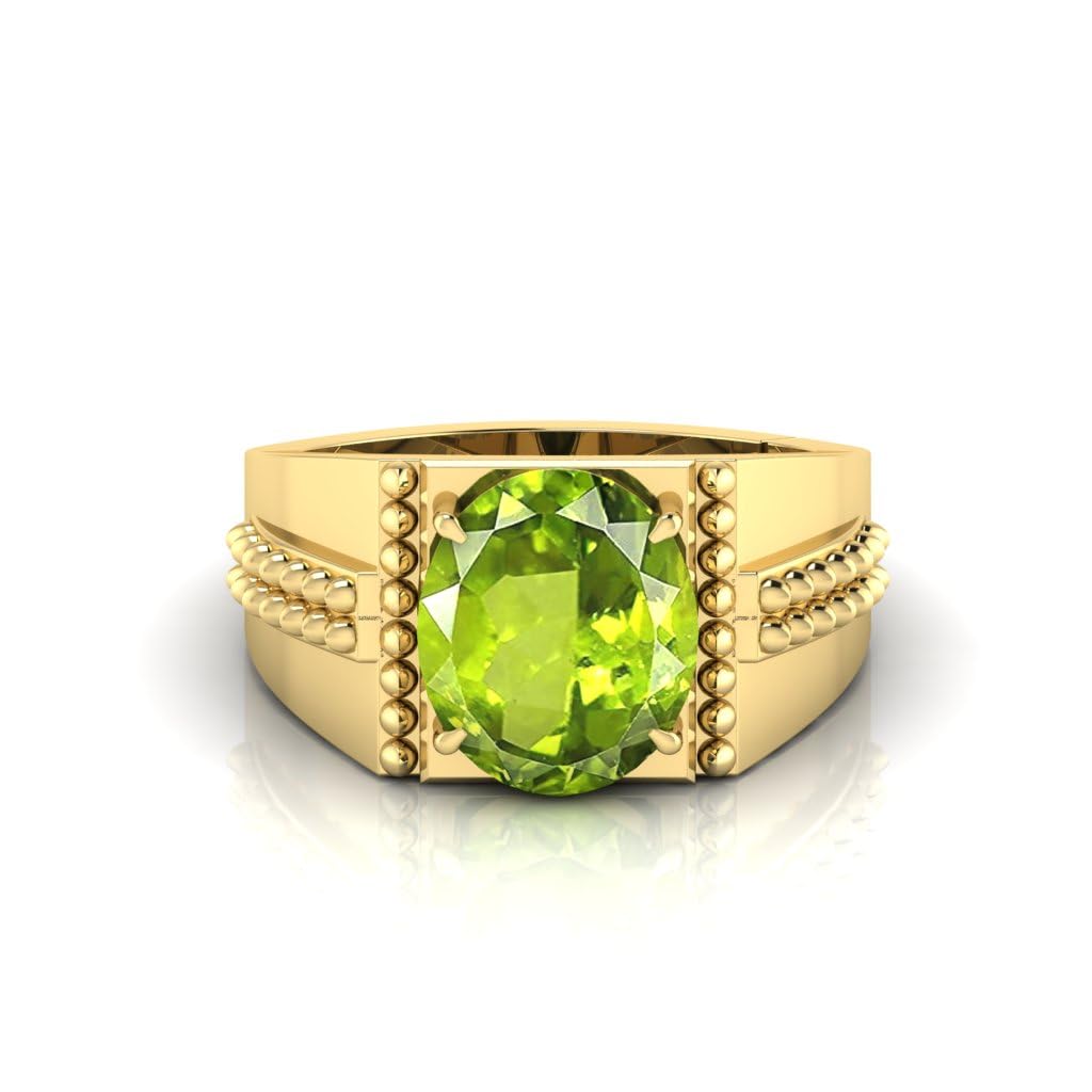 6.25 Ratti Peridot Original Olivine 5.60 Carat Stone Adjustable Ring For Men And Women With Lab Certified D2-image-45