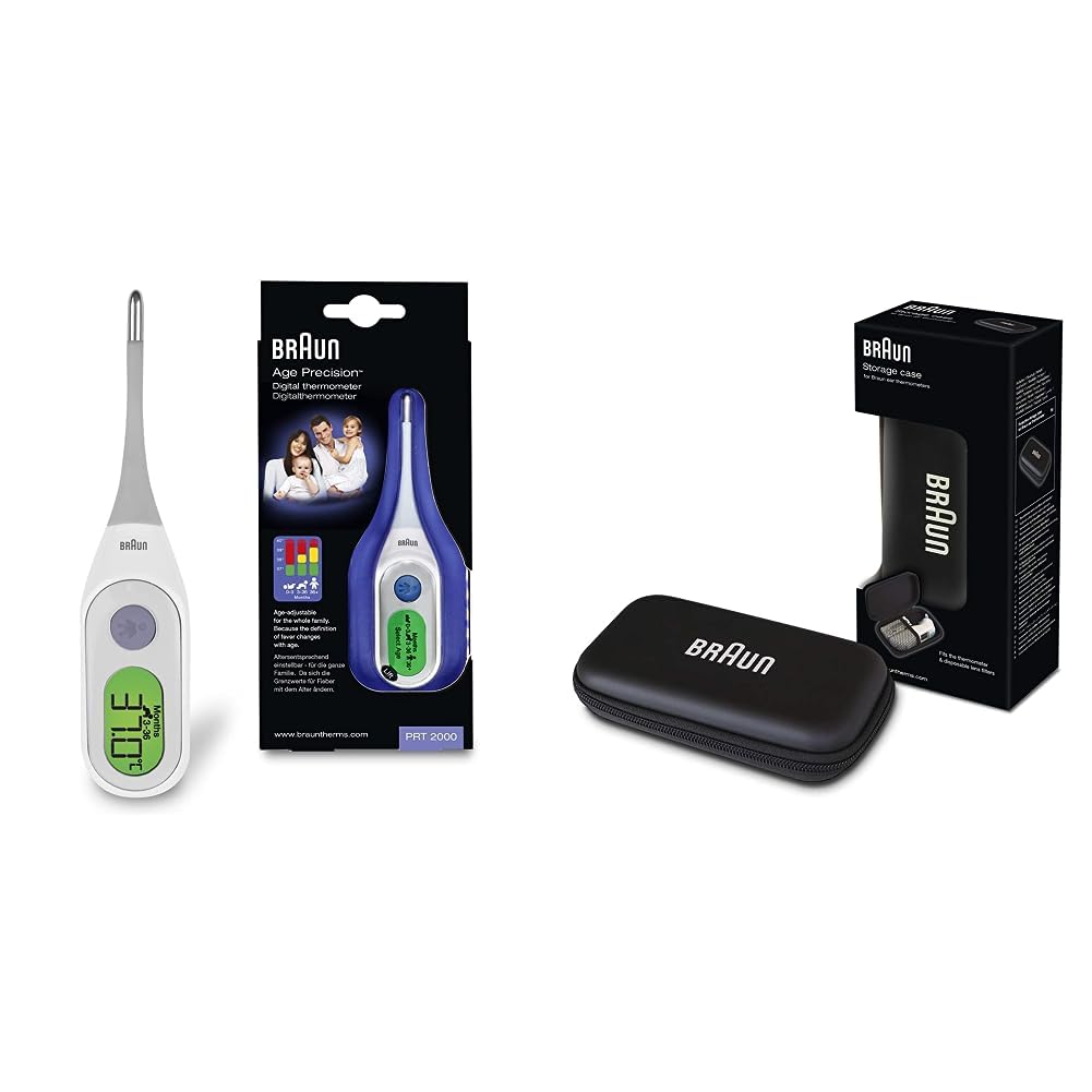 BraunBraun Digital StickThermometer with Age Precision, PRT2000 & Custodia protettiva per termometroBraun