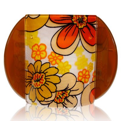 Lucia Flowers Print Brown Large Hair Clip Clamp