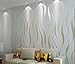 Price comparison product image Kamay's Top Grade Breathable 3D Flocking Embossed Microfiber Nonwoven Wallpaper Roll Classic Minimalist Glitter Metallic Bead Light Silver Water Plant Stripes Pattern